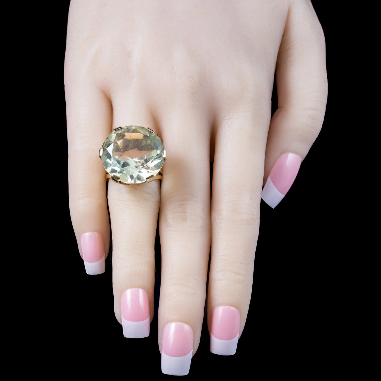 Vintage Citrine Cocktail Ring 26ct Citrine Dated 1976