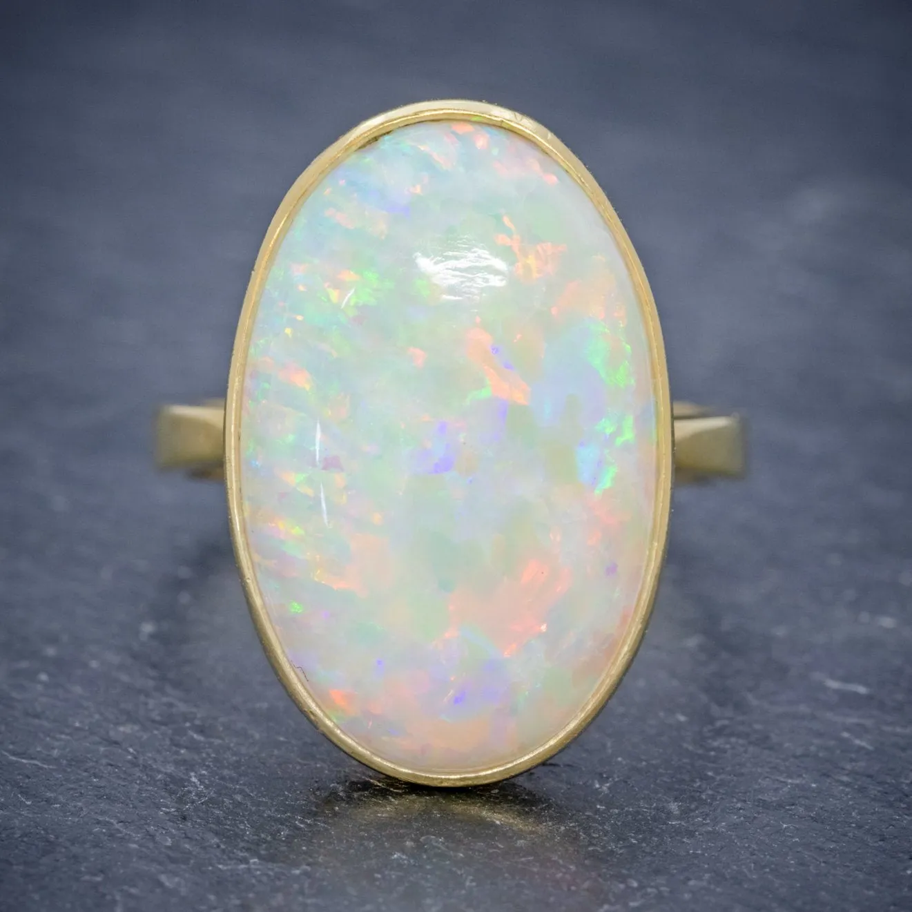 Vintage Opal Ring 14Ct Gold Natural 14Ct Opal Circa 1940