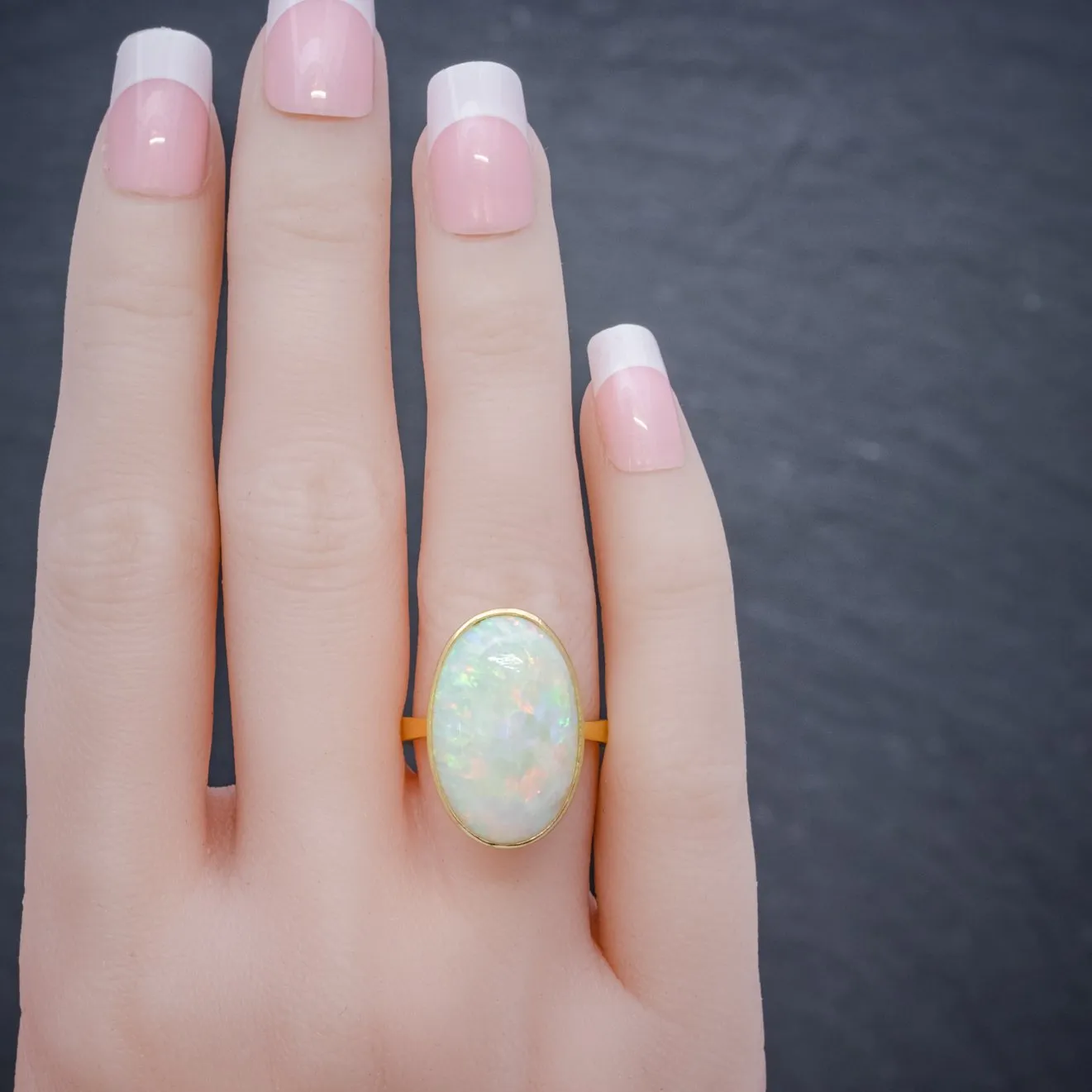 Vintage Opal Ring 14Ct Gold Natural 14Ct Opal Circa 1940