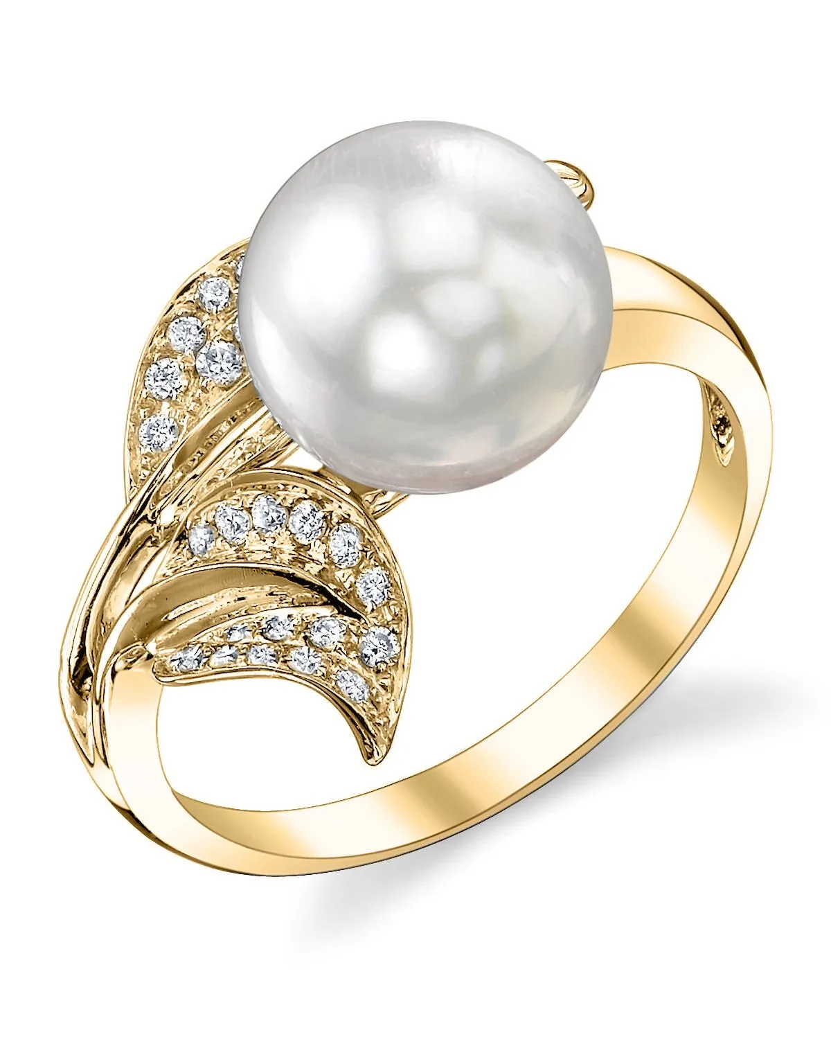 White South Sea Pearl & Diamond "Hazakura" Cocktail Ring