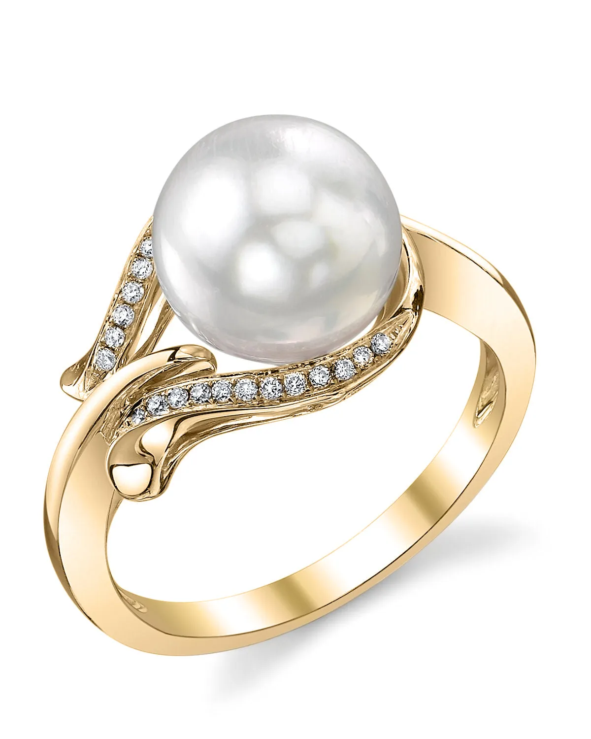 White South Sea Pearl & Diamond Spirit Ring