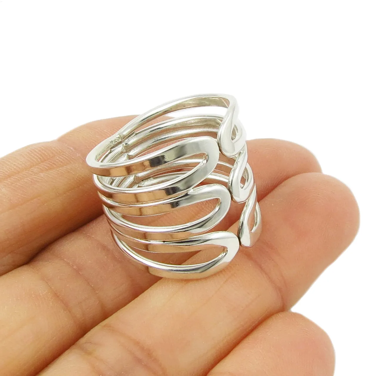 Wide Sterling Silver Cocktail Ring