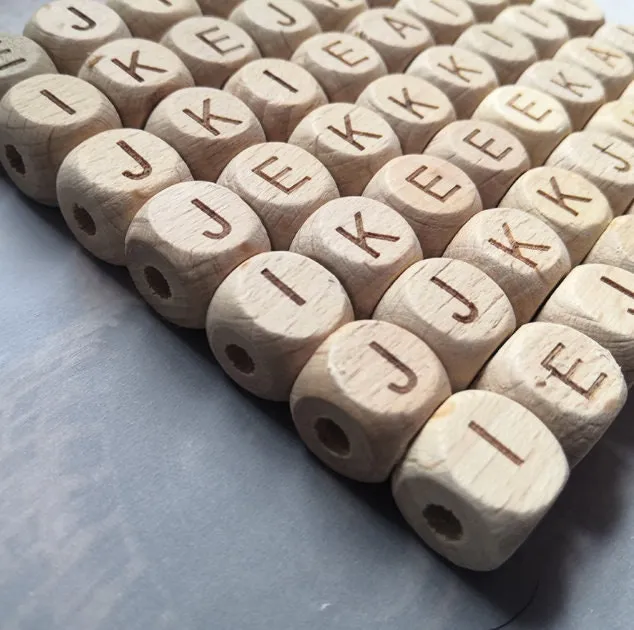 Wooden Letter Beads, Sophisticated Letter Beads for Jewelry Making, Adult Letter Beads for Bracelet, Colorful Alphabet Beads, Unique