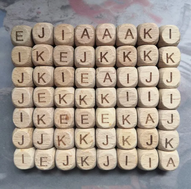 Wooden Letter Beads, Sophisticated Letter Beads for Jewelry Making, Adult Letter Beads for Bracelet, Colorful Alphabet Beads, Unique