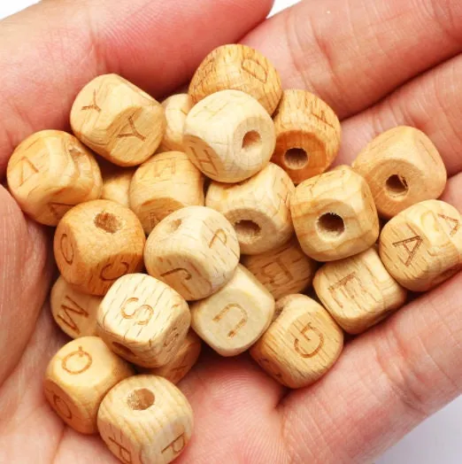 Wooden Letter Beads, Sophisticated Letter Beads for Jewelry Making, Adult Letter Beads for Bracelet, Colorful Alphabet Beads, Unique