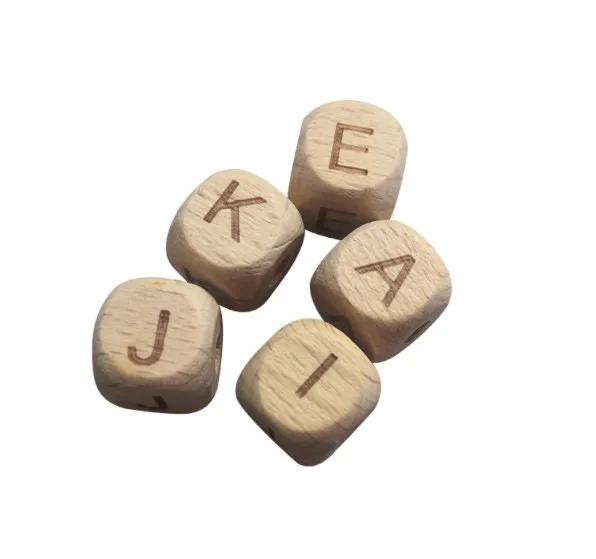 Wooden Letter Beads, Sophisticated Letter Beads for Jewelry Making, Adult Letter Beads for Bracelet, Colorful Alphabet Beads, Unique