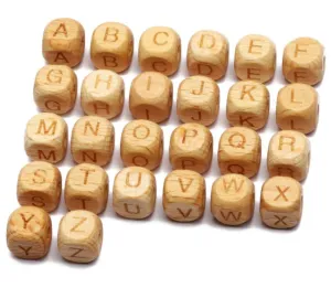 Wooden Letter Beads, Sophisticated Letter Beads for Jewelry Making, Adult Letter Beads for Bracelet, Colorful Alphabet Beads, Unique