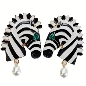 Zebra Pearl Earrings